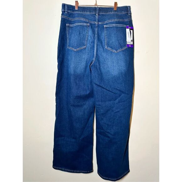 Well Worn Wide Leg Stretch Blue Jeans Size 14 New - Picture 5 of 6